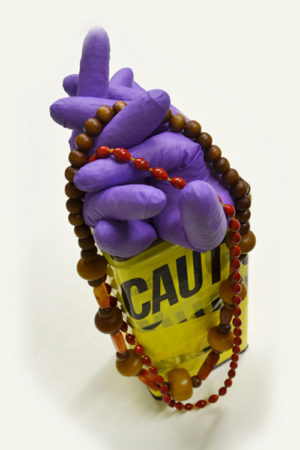 Caution, upcycled sculpture