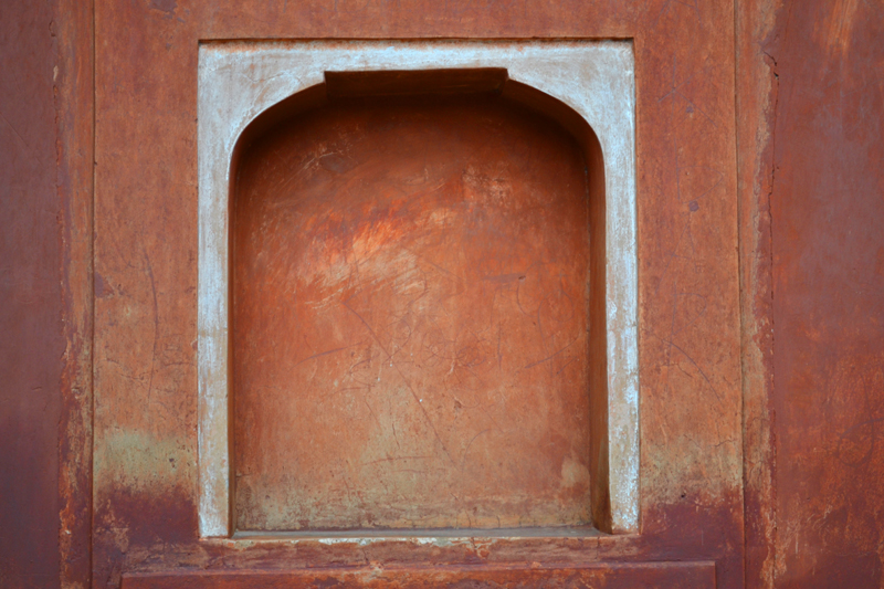 A close up of the pattern on the wall