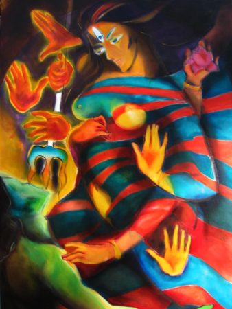 Dilemma of Durga, oil on canvas
