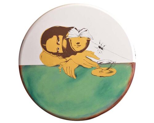 Solitude, Death of an Icon, mixed media on canvas, by Tania Sen