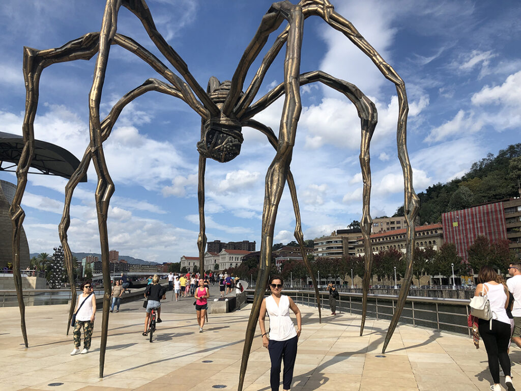 Louise Bourgeois' spider outside Guggenheim at Bilbao, Spain