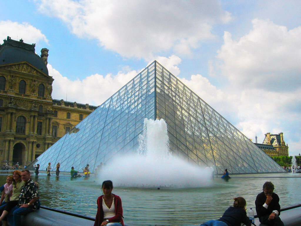 The fountain outside Louvre, Paris, France