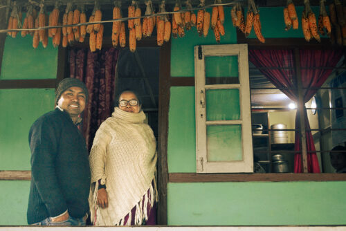 curing corn in the Himalayan farms