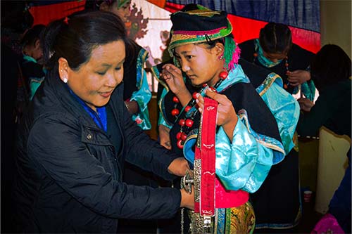 Indigenous dance at the Dalai Lama Temple, Dharmshala