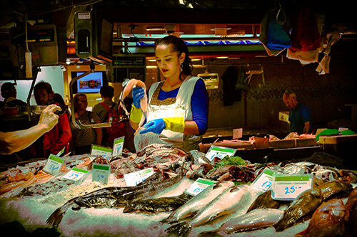 La Boqueria Fish Market, Barcelona, Spain