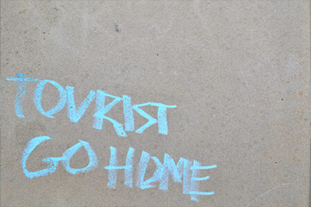 Tourist Go Home, Madrid, Spain A common sentiment in popular cities prior to Covid quarantine. Which might have been a blessing for the locals in a way?!