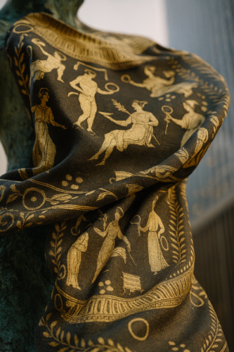 Classical Silk Scarf_B&W