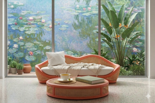 river stone rattan sofa, ai visual lookbook, lip sofa