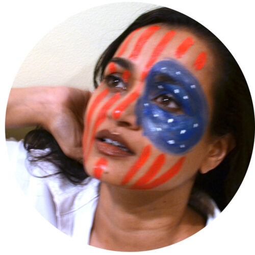 Tania Sen/Performance Art/Red, Brown and Blue